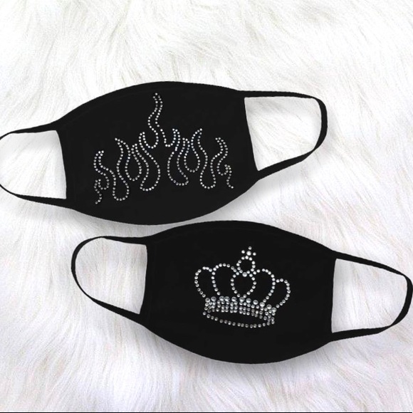 Accessories - 2 pack of bedazzle bling face masks